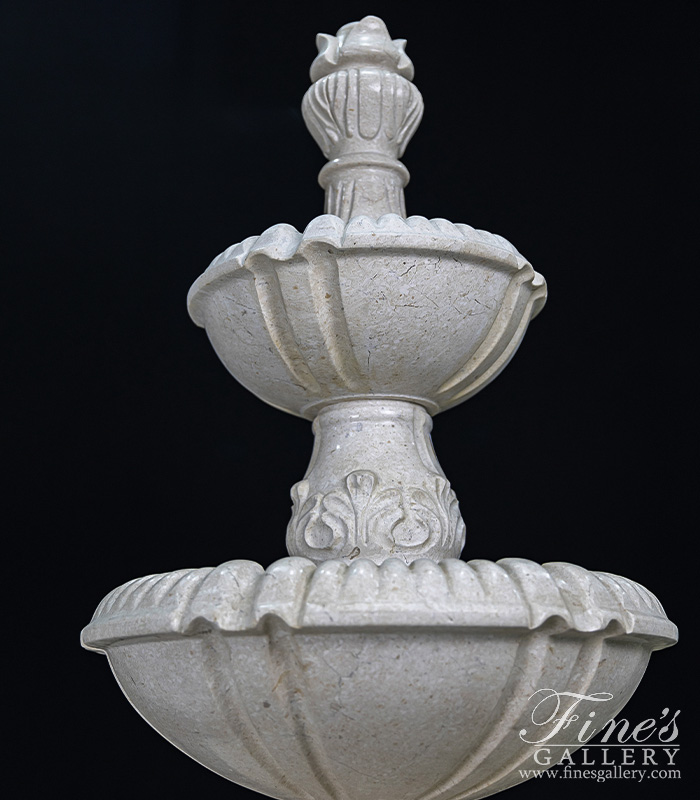 Marble Fountains  - Classic Cream Marble Garden Fountain - MF-1867