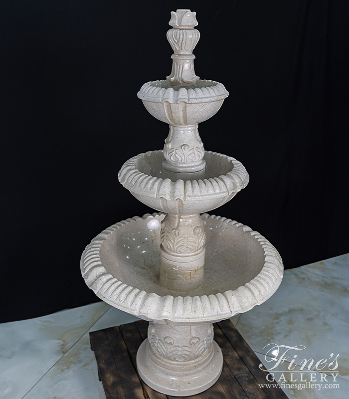 Marble Fountains  - Classic Cream Marble Garden Fountain - MF-1867