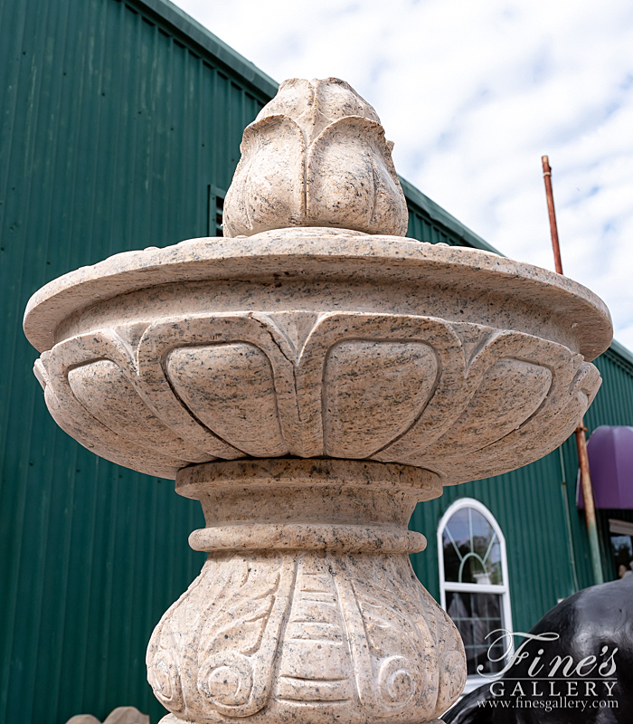 Marble Fountains  - Three Tiered Antique Gold Granite Fountain - MF-1876