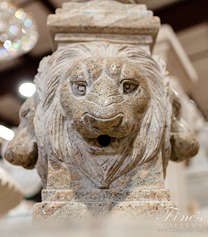 Marble Fountains  - Granite Majesty Lions Garden Fountain XIV - MF-1877