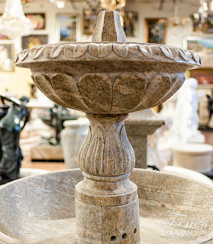 Marble Fountains  - Two Tiered Self Contained Granite Fountain - MF-1879