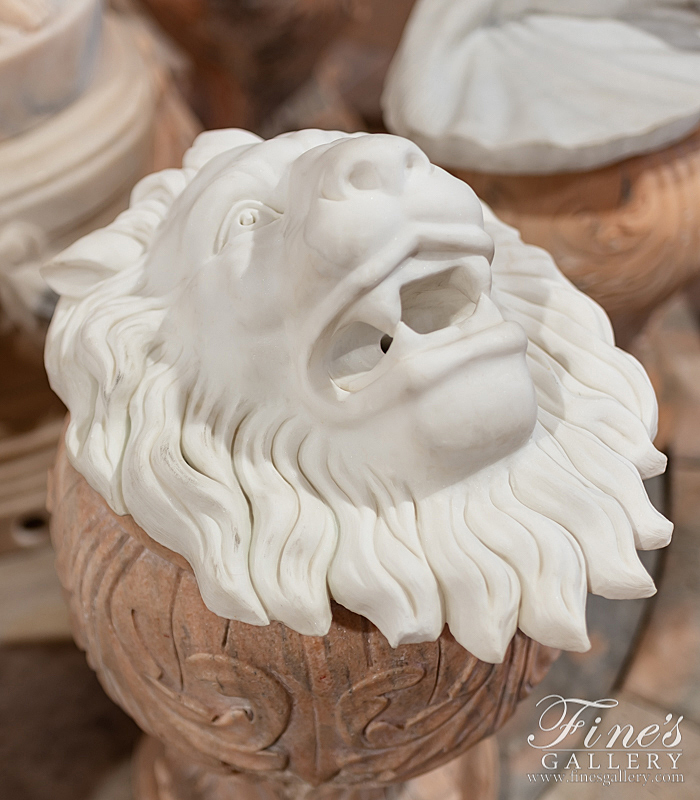 Marble Fountains  - Marble Lion Head Wall Mount - MF-1882