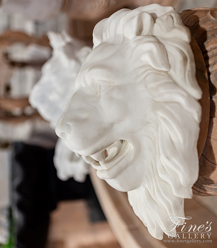 Marble Fountains  - Marble Lion Head Wall Mount - MF-1882