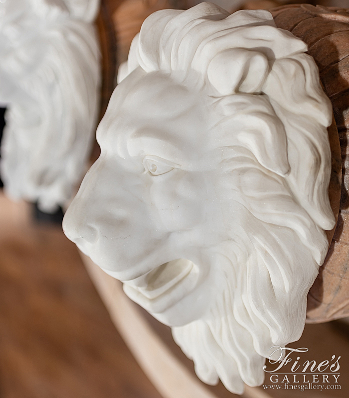 Marble Fountains  - Marble Lion Head Wall Mount - MF-1882