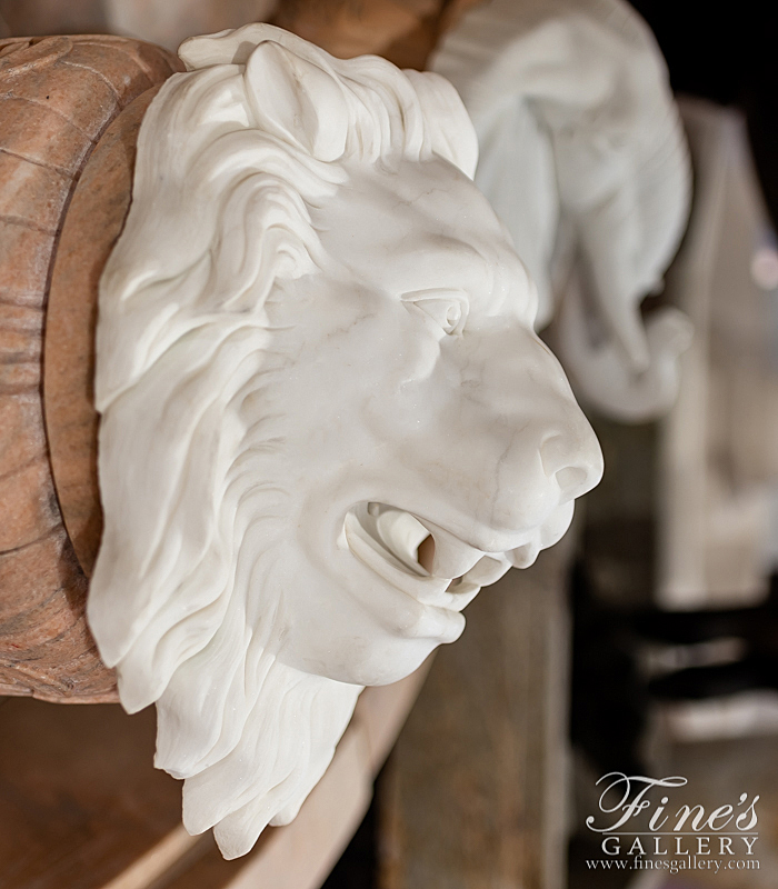 Marble Fountains  - Marble Lion Head Wall Mount - MF-1882