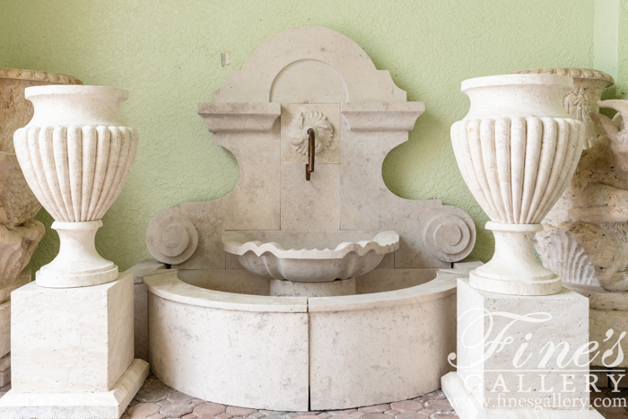 Marble Fountains  - Old World Travertine Wall Fountain - MF-1900