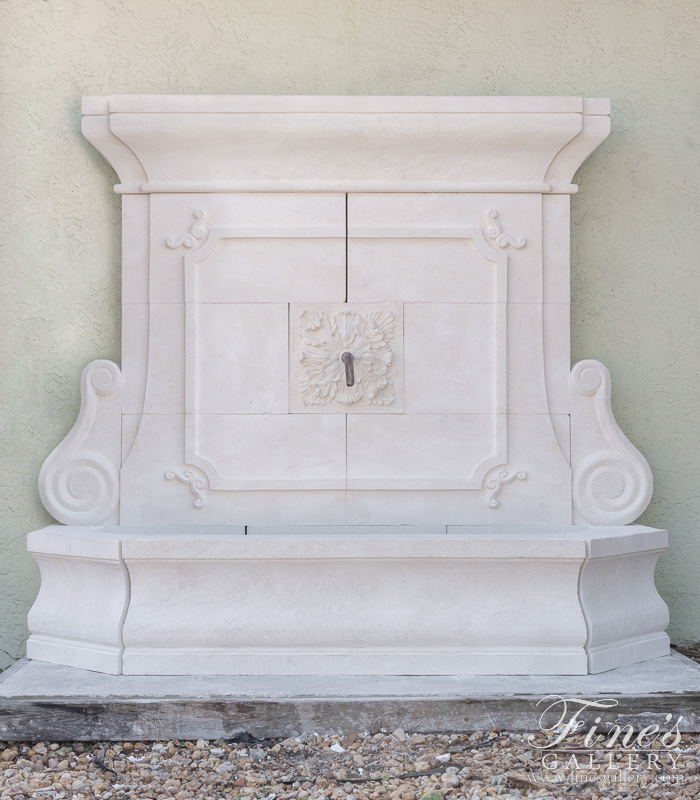 Marble Fountains  - French Limestone Wall Fountain - MF-1915