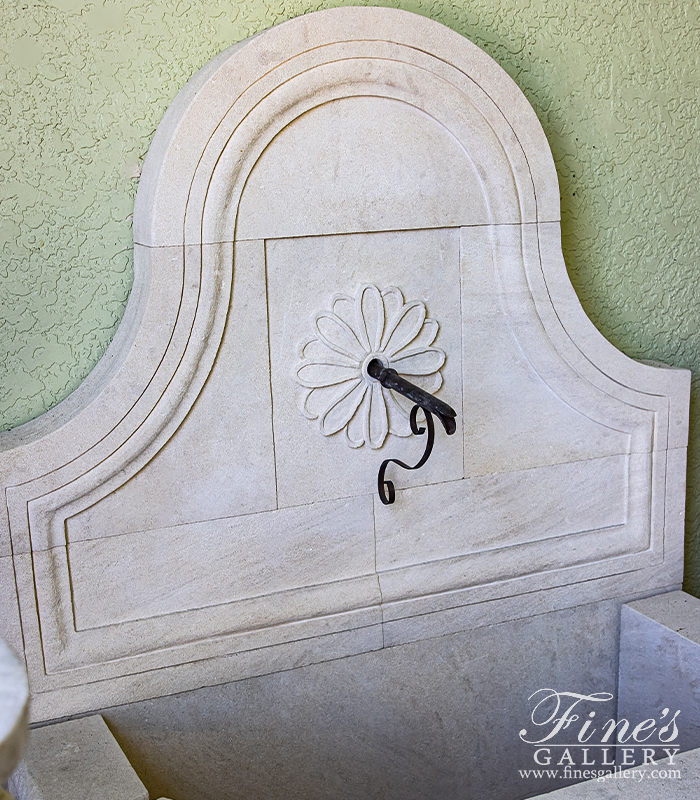 Marble Fountains  - French Limestone Wall Fountain Feature - MF-1931