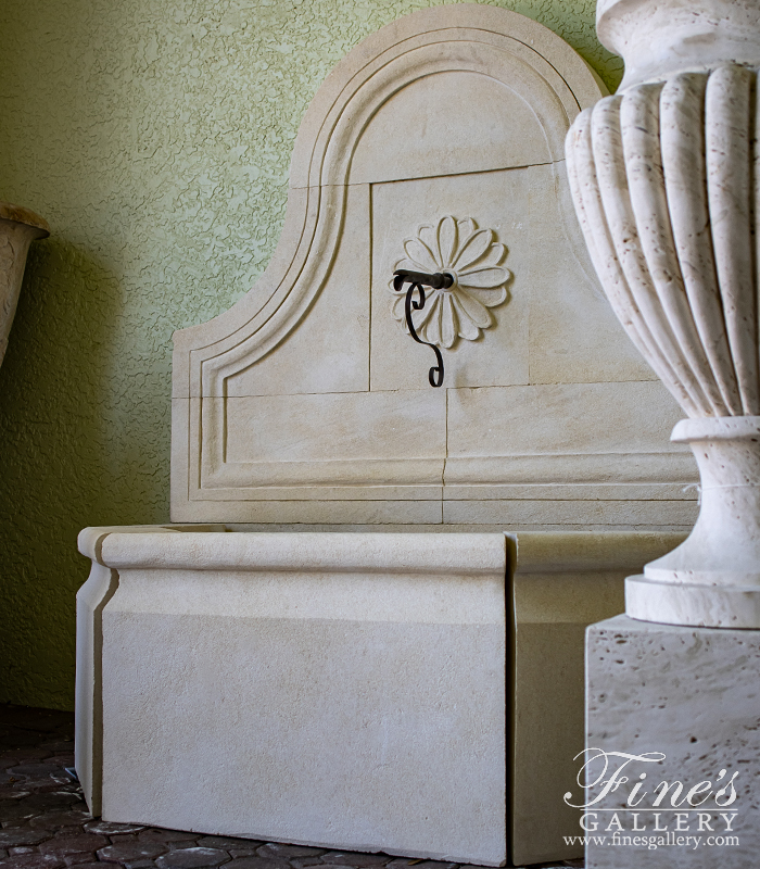 Marble Fountains  - French Limestone Wall Fountain Feature - MF-1931