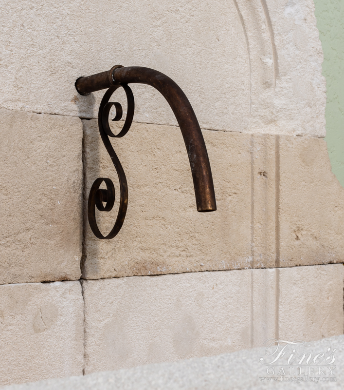 Marble Fountains  - Aged French Limestone Wall Fountain - MF-1940