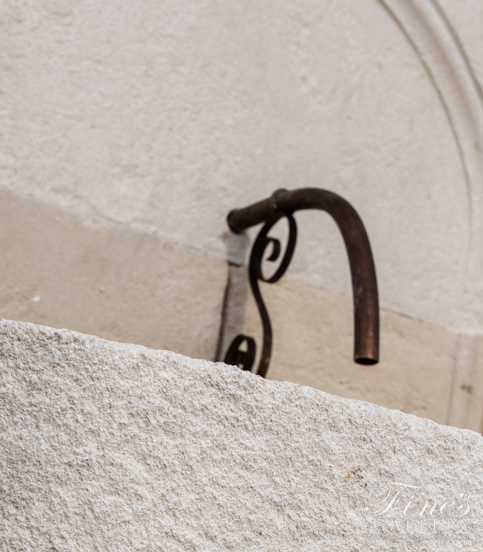 Marble Fountains  - Aged French Limestone Wall Fountain - MF-1940