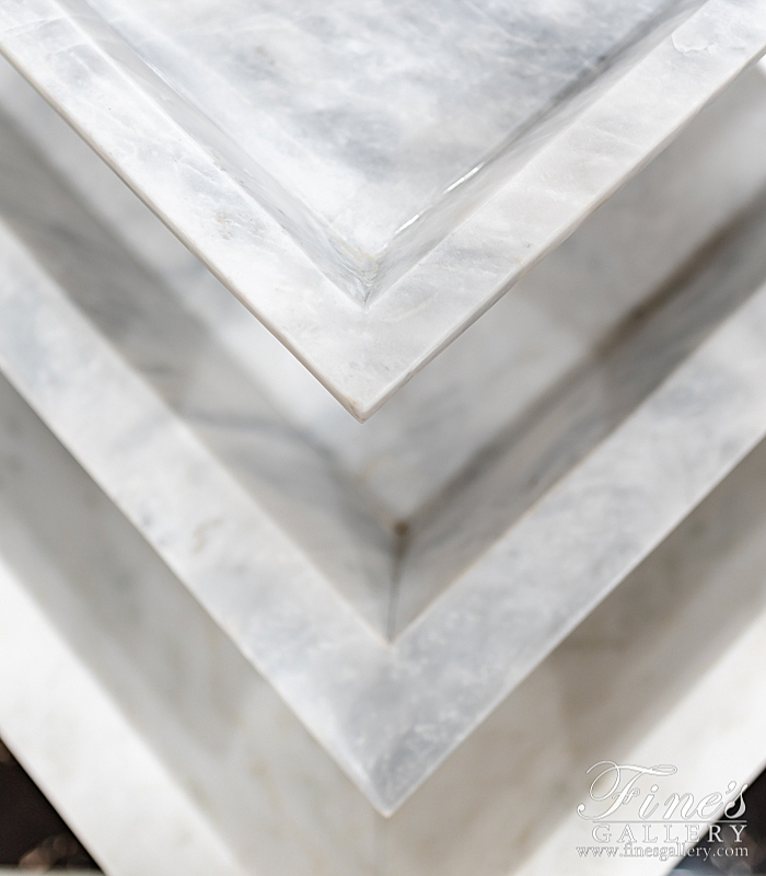 Marble Fountains  - Contemporary White Marble Fountain With Polished Finish - MF-1948