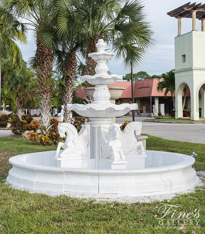 Marble Fountains  - Pegasus Marble Fountain - MF-2029