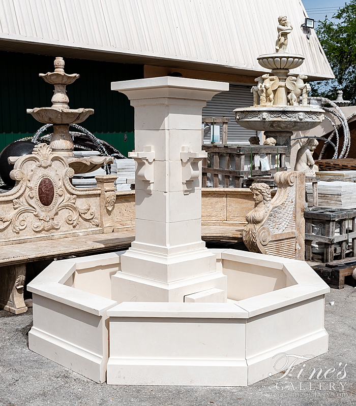 Marble Fountains  - French Limestone Fountain Old World With Modern Twist - MF-2031