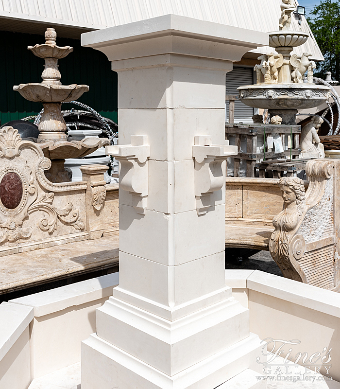 Marble Fountains  - French Limestone Fountain Old World With Modern Twist - MF-2031