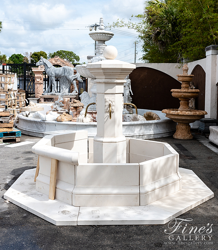 Marble Fountains  - Oversized French Limestone Countryside Fountain - MF-2033