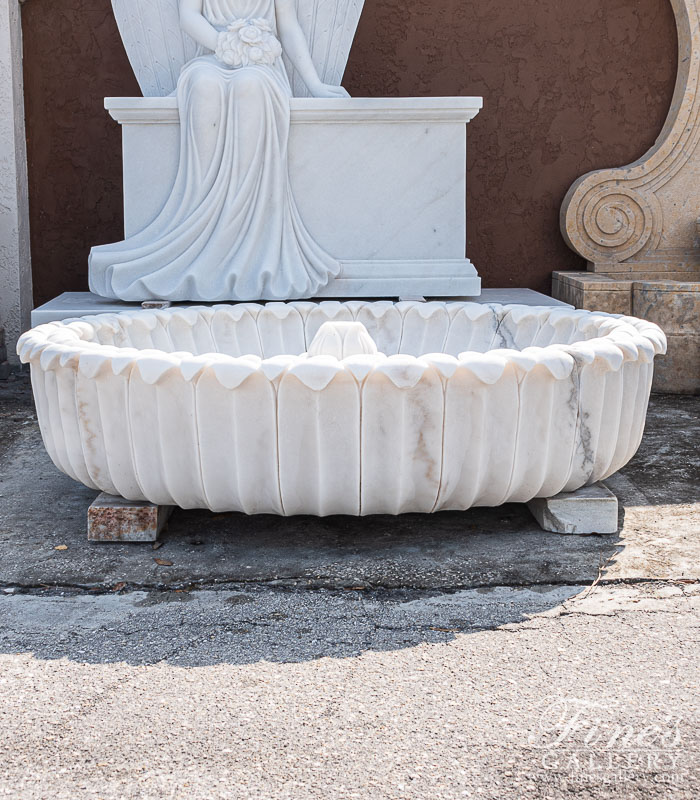 Marble Fountains  - Lotus Shaped Marble Fountain Bowl - MF-2050
