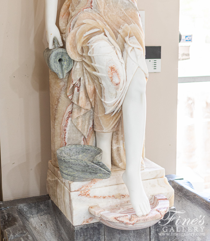 Marble Fountains  - Victorian Lady Marble Fountain - MF-2059