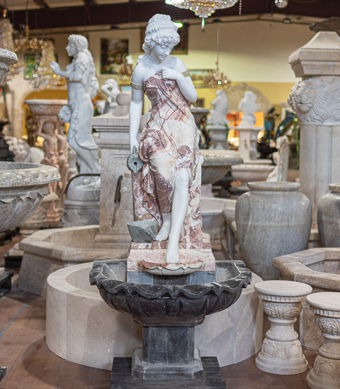 Marble Fountains  - Victorian Lady Marble Fountain - MF-2067