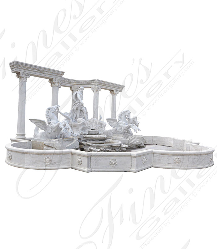 Marble Fountains  - The Trevi Fountain In Carved Marble - MF-2088