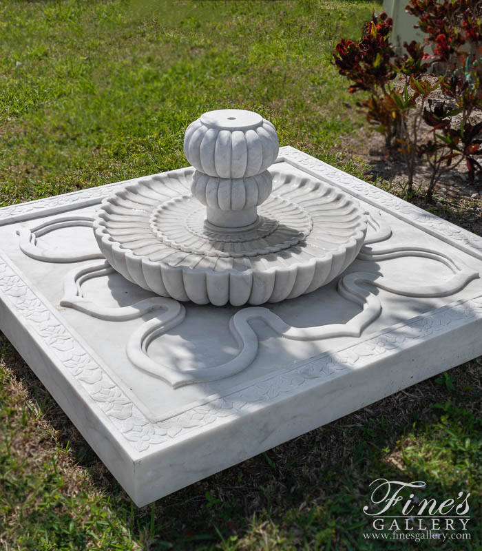 Marble Fountains  - Ornately Carved Marble Garden Fountain - MF-2097