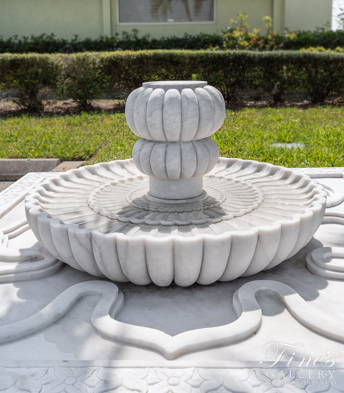 Marble Fountains  - Ornately Carved Marble Garden Fountain - MF-2097