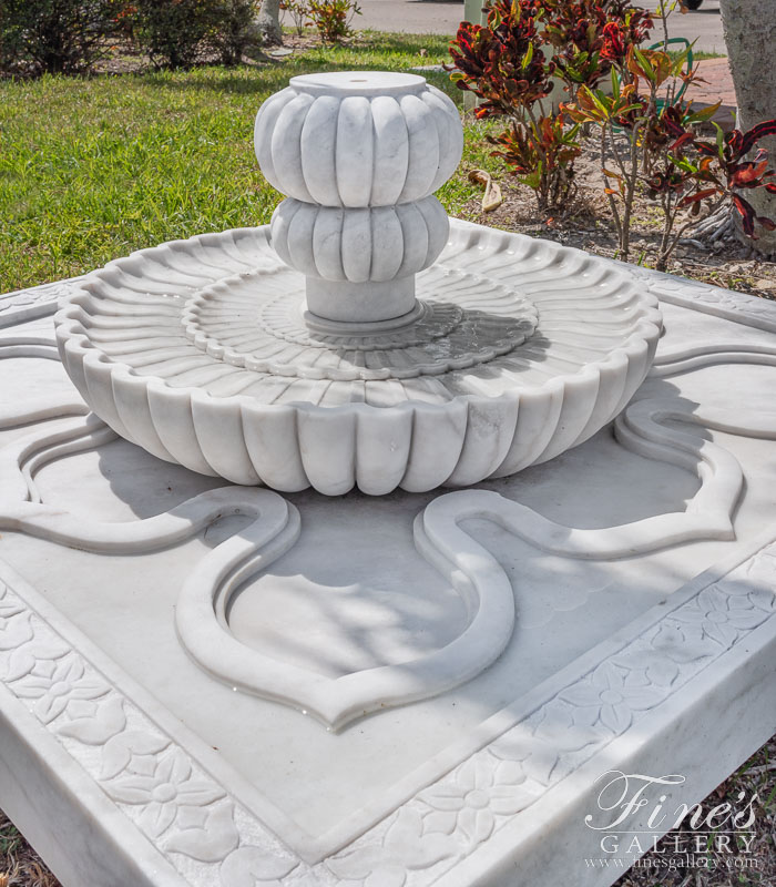 Marble Fountains  - Ornately Carved Marble Garden Fountain - MF-2097