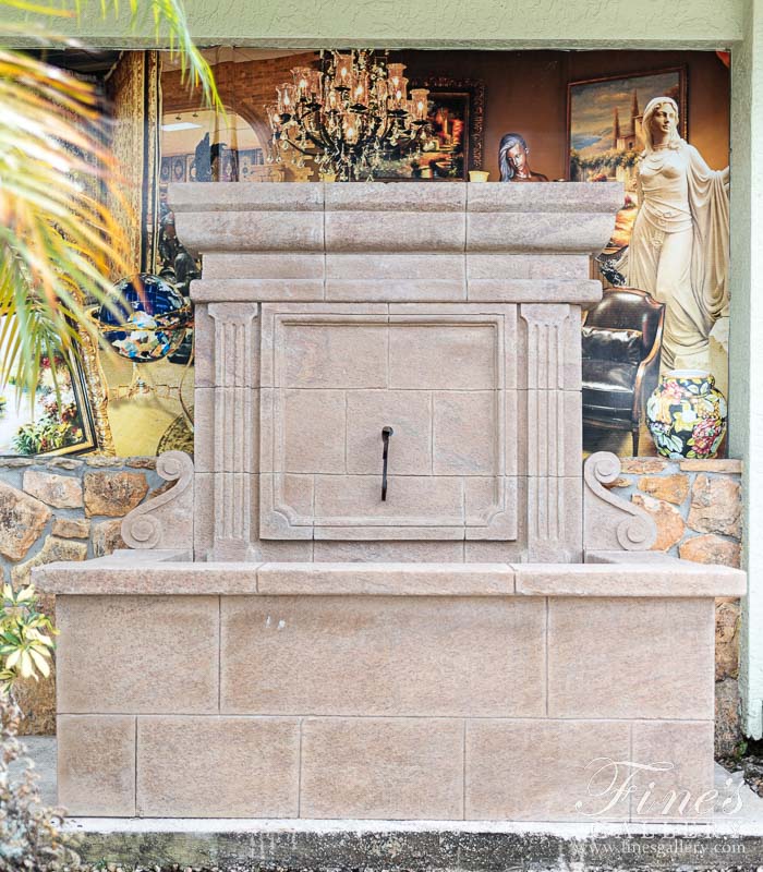 Marble Fountains  - Aged Granite French Country Wall Fountain - MF-2106