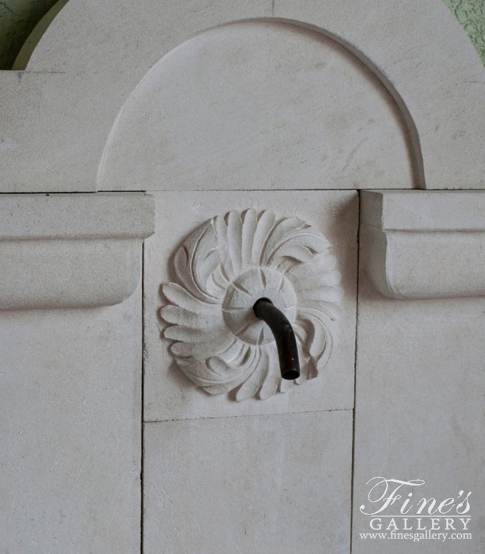 Marble Fountains  - Old World Wall Fountain In French Limestone - MF-2110