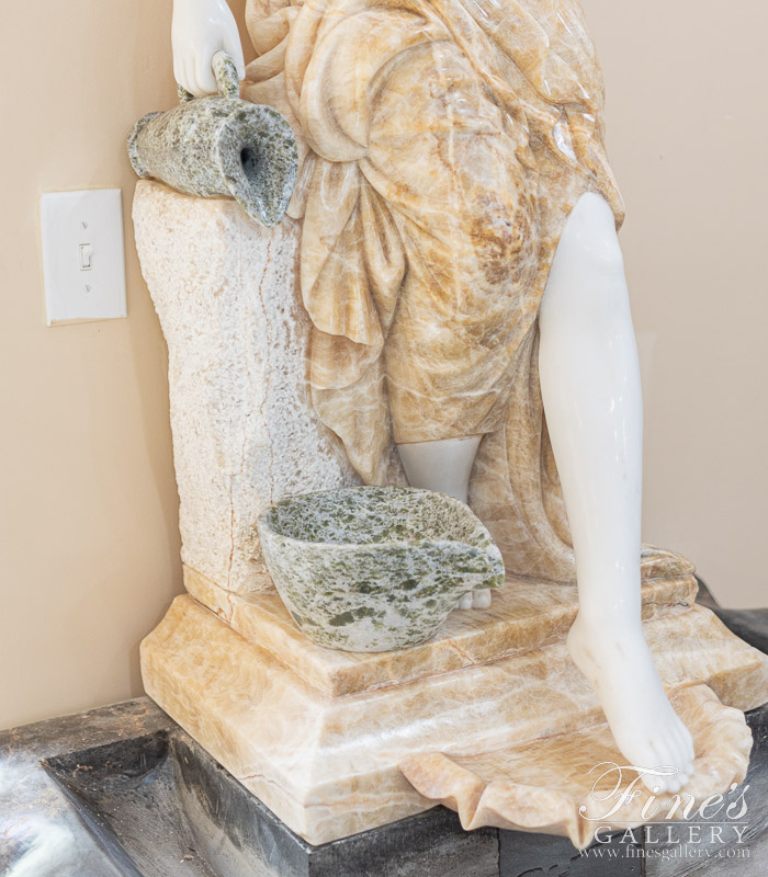 Marble Fountains  - Victorian Lady Marble Fountain In Honey Onyx - MF-2118