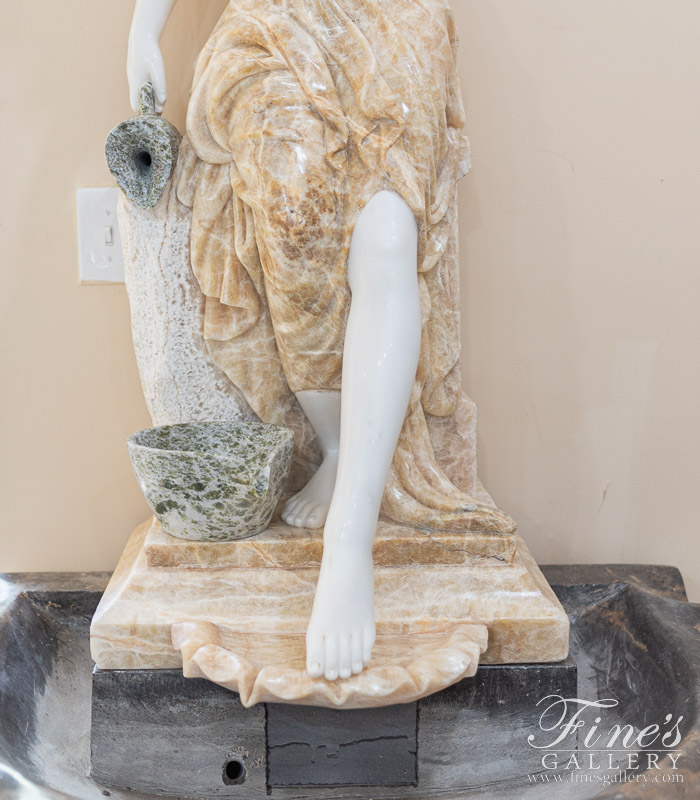 Marble Fountains  - Victorian Lady Marble Fountain In Honey Onyx - MF-2118