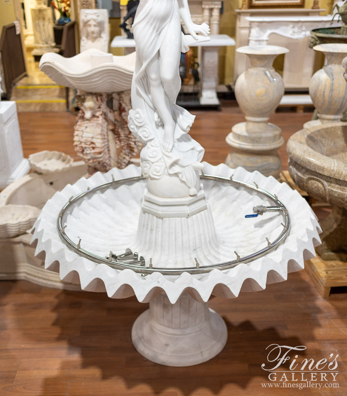 Marble Fountains  - Garden Nymph Marble Fountain In Statuary White Marble - MF-2121