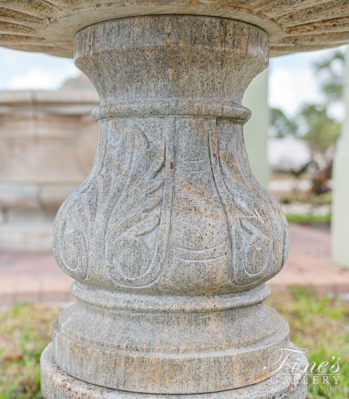 Marble Fountains  - Granite Fountain Bowl, Pedestal And Base - MF-2122
