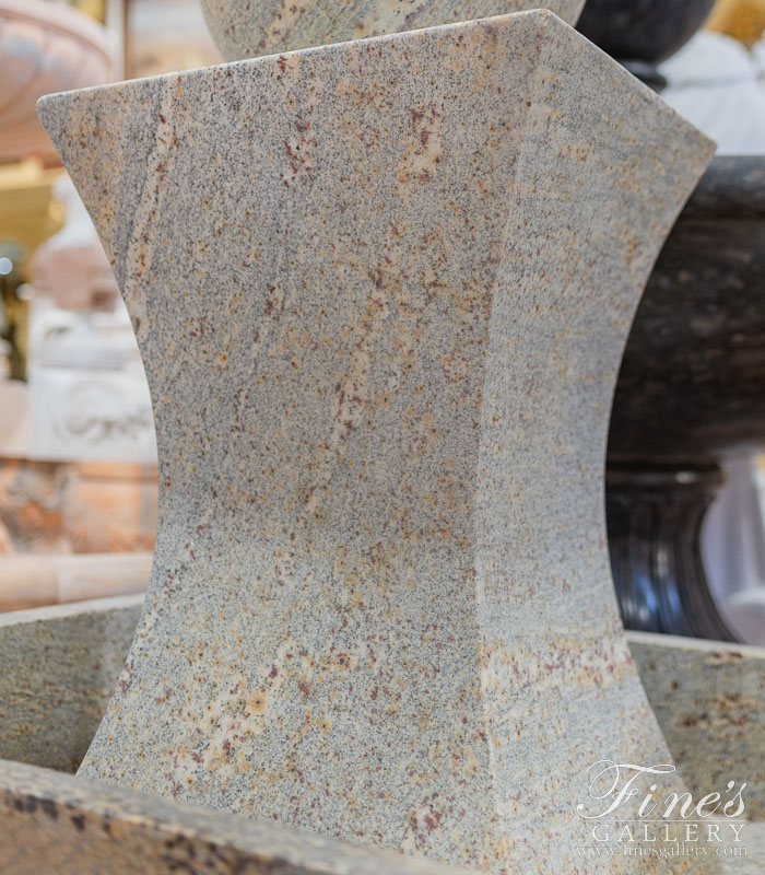 Marble Fountains  - Modern Sphere Fountain In Antique Griggio Granite - MF-2135