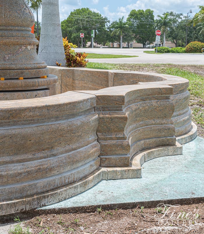 Marble Fountains  - Tiered Fountain In Solid Antique Gold Granite - MF-2140