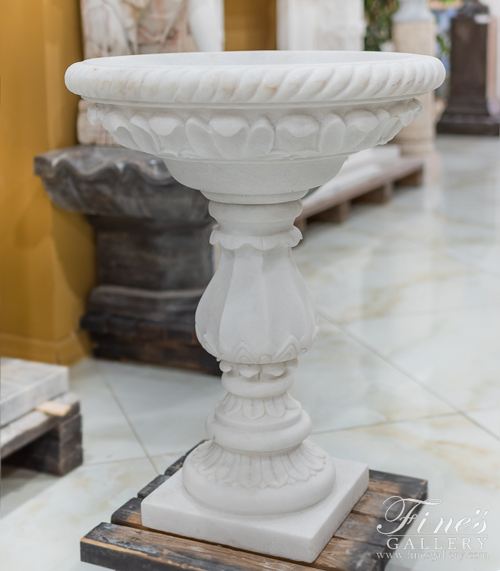 Marble Fountains  - A Refined Marble Birdbath - MF-2168