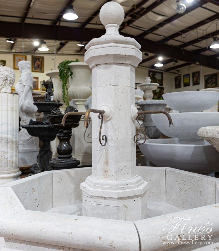 Marble Fountains  - Oldworld Style Countryside Fountain In Italian Roman Travertine - MF-2180