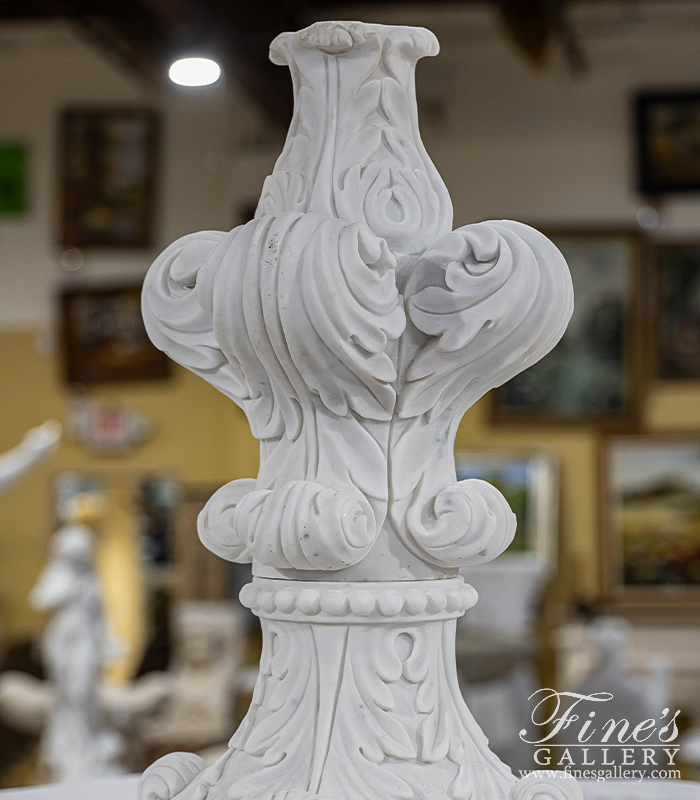 Marble Fountains  - Ornate Italian Countryside Fountain In Statuary Marble - MF-2208