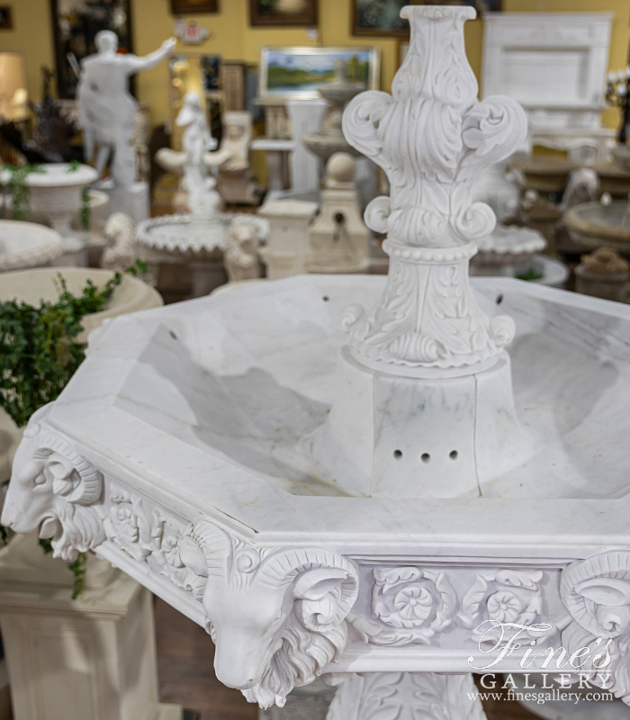 Marble Fountains  - Ornate Italian Countryside Fountain In Statuary Marble - MF-2208