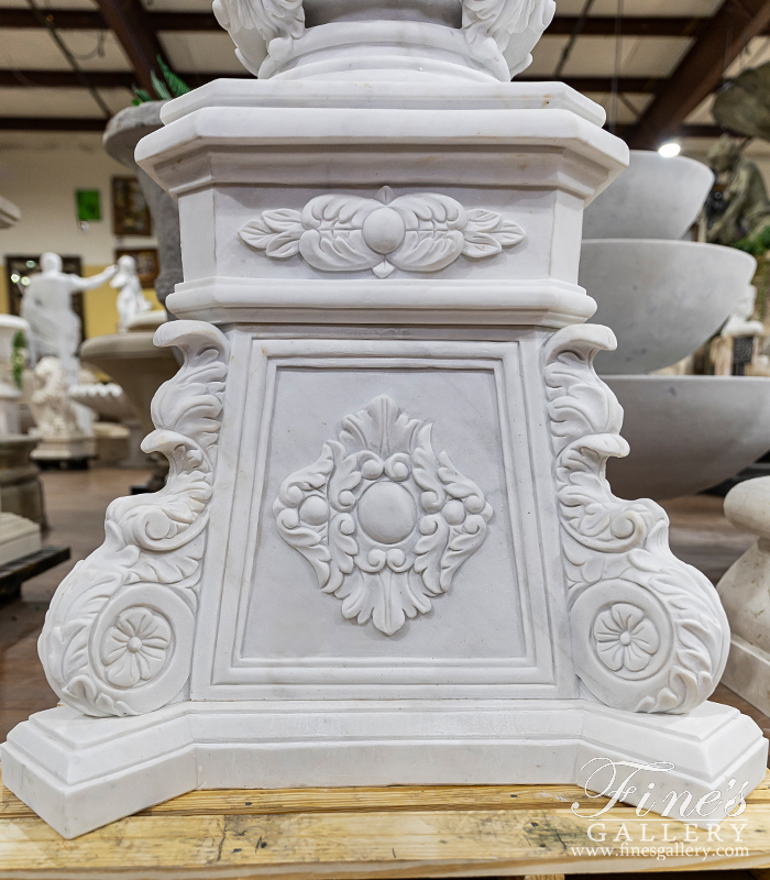 Marble Fountains  - Ornate Italian Countryside Fountain In Statuary Marble - MF-2208