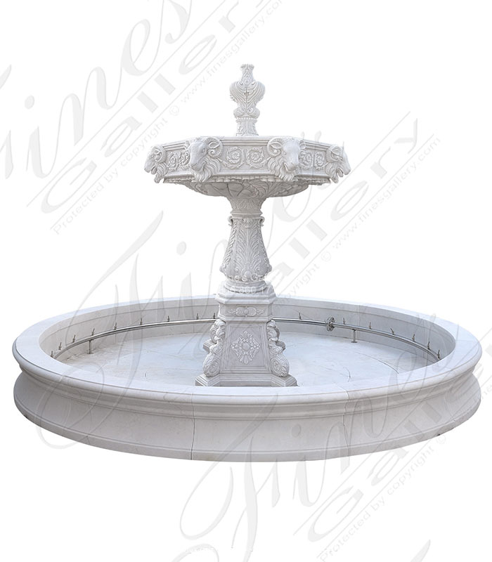 Marble Fountains  - Ornate Italian Countryside Fountain In Statuary Marble - MF-2208