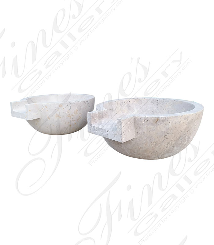 Marble Fountains  - Poolside Fountains In Light Travertine - MF-2212