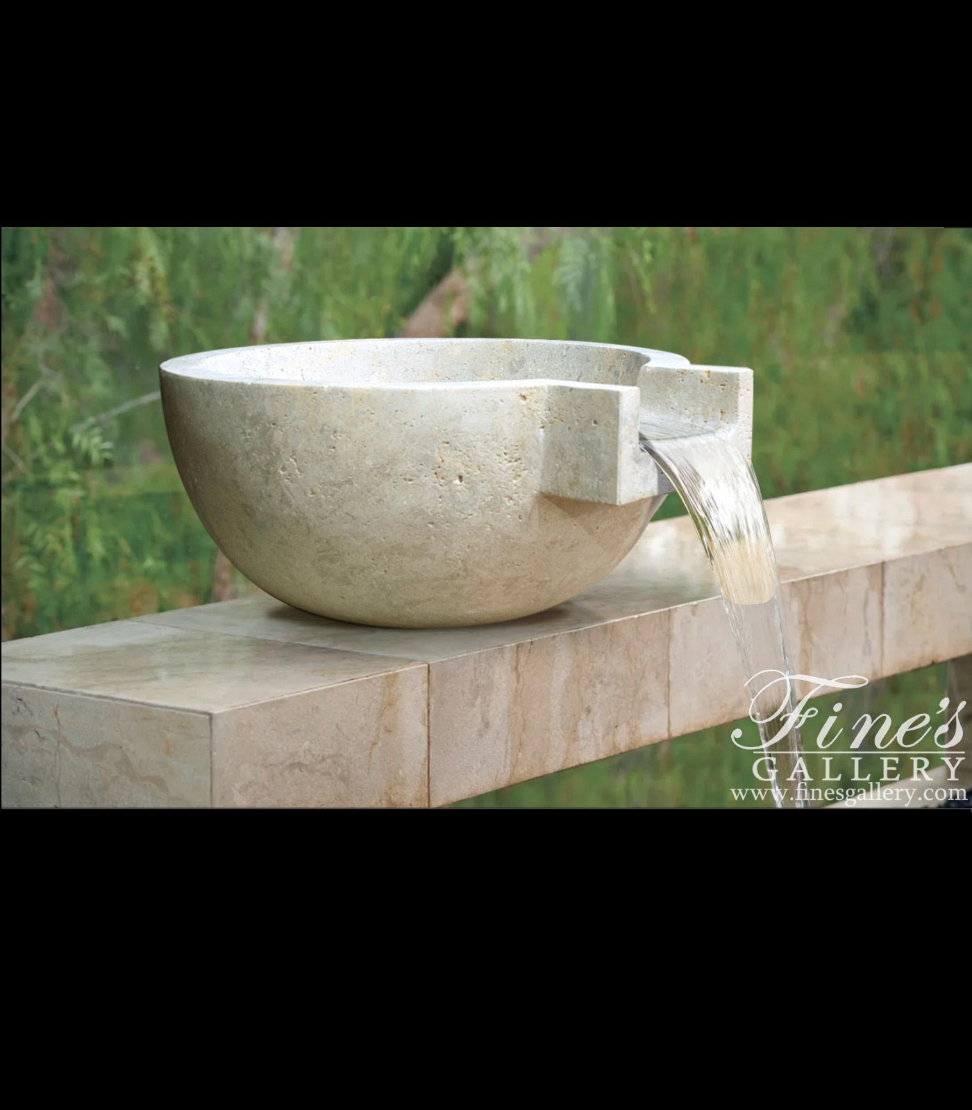 Marble Fountains  - Poolside Fountains In Light Travertine - MF-2212