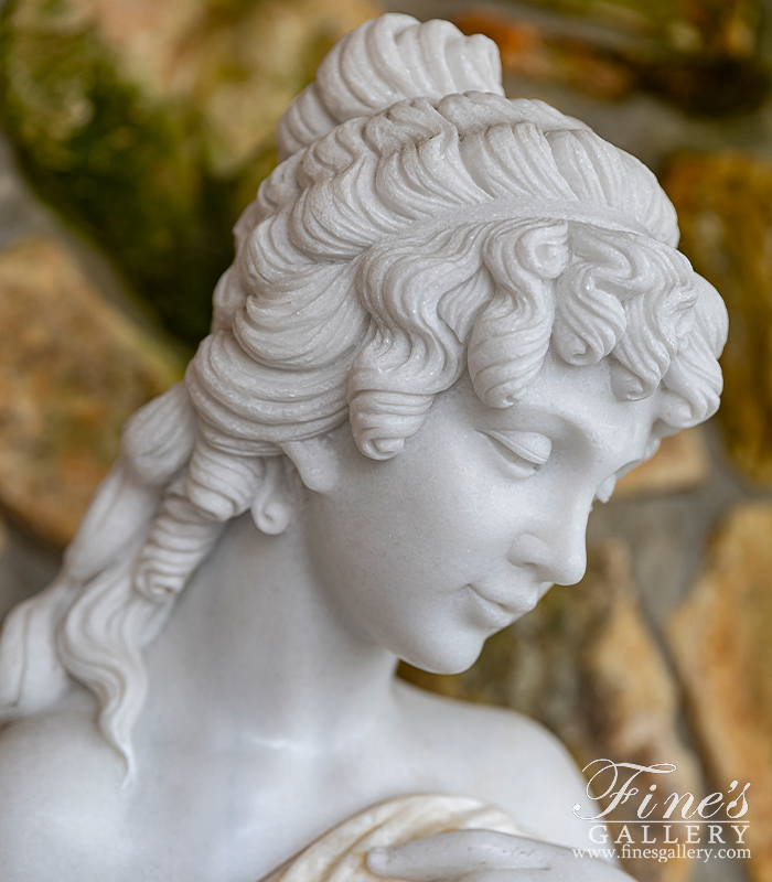 Marble Fountains  - Victorian Lady Marble Fountain In Light Onyx - MF-2216