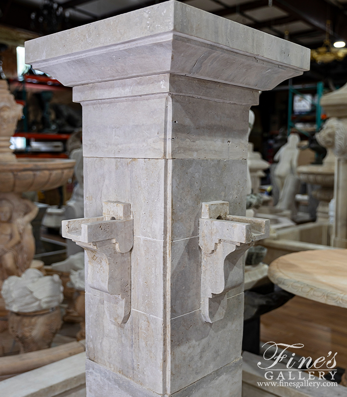 Marble Fountains  - Coastal Fountain In Italian Roman Travertine - MF-2221