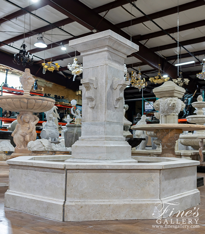 Marble Fountains  - Coastal Fountain In Italian Roman Travertine - MF-2221