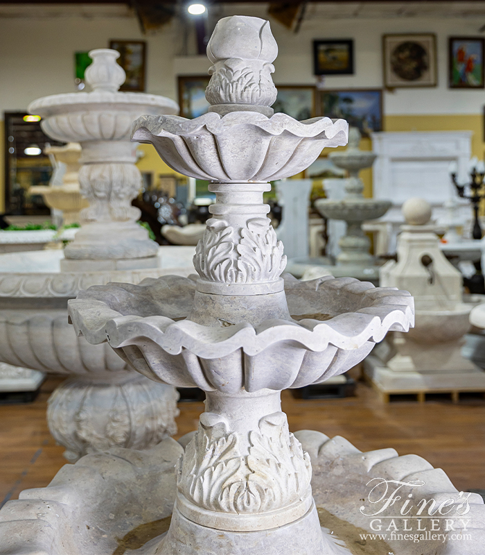 Marble Fountains  - Three Tiered Fountain In Light Travertine - MF-2225