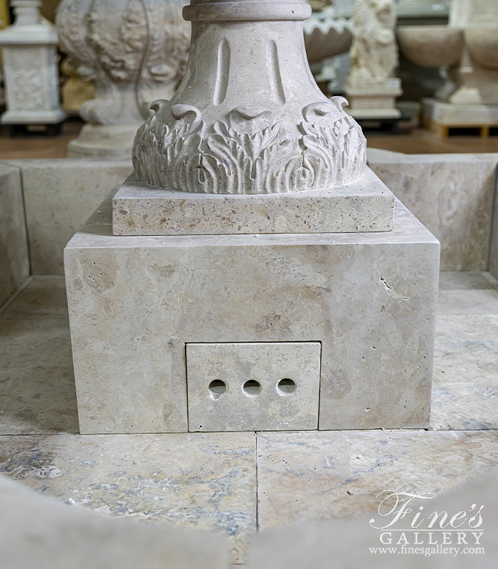 Marble Fountains  - Three Tiered Fountain In Light Travertine - MF-2225