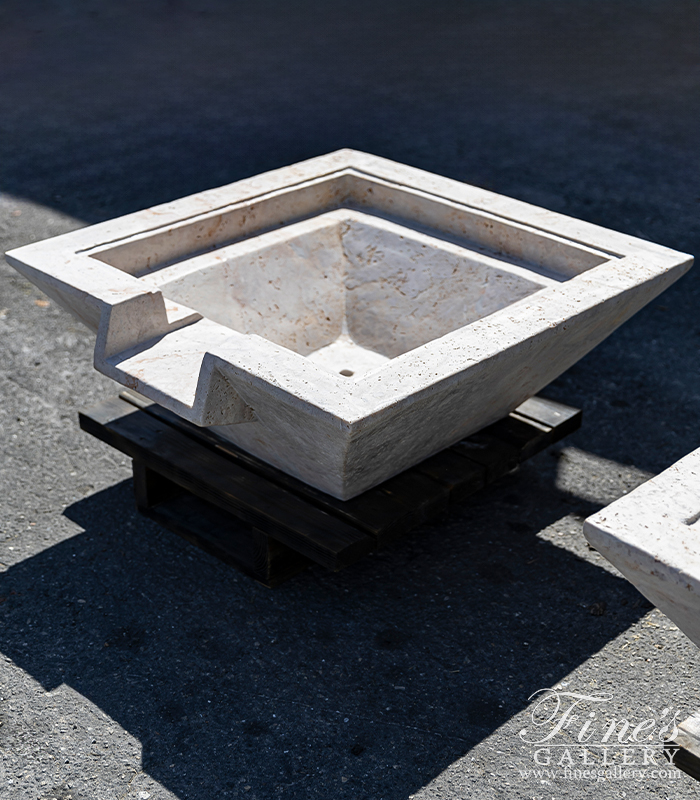 Marble Fountains  - A Pair Of Travertine Fountains For The Swimming Pool  - MF-2229