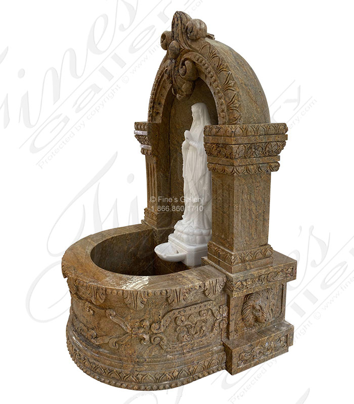 Marble Fountains  - Our Lady Grotto Fountain In Natural Stone - MF-2339